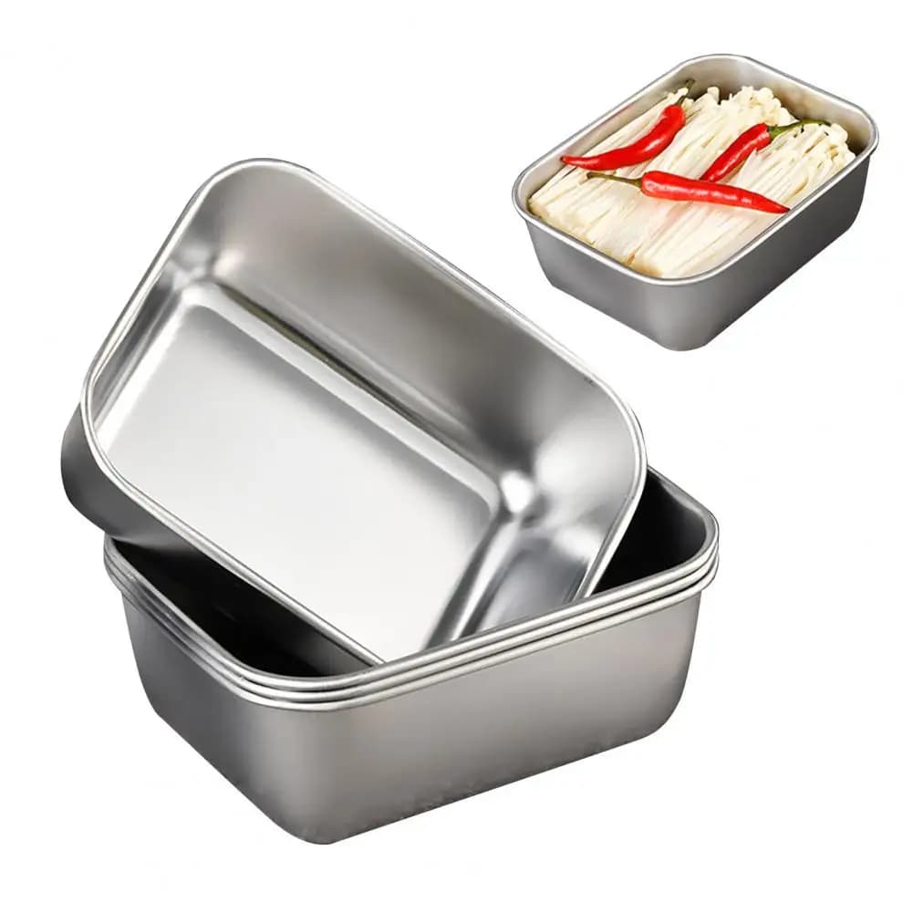 Contenitore per Pranzo in Acciaio Inox, Ermetico, Antiruggine, Adatto al Microonde, Impilabile, per Snack e Preparazione Pasti