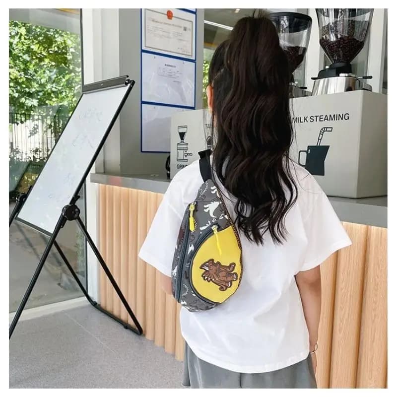 New Cute Cartoon Dinosaur Storage Bags For Kids Phone Earphone Money Pouch Organizer Fashion Chest Waist Bag Children Belt Bag
