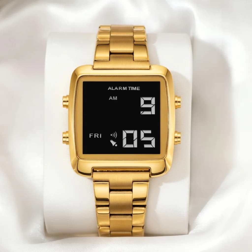 BINDA Women’s Waterproof LED Digital Watch, Luxury Retro Stainless Steel Sport Wristwatch (Reloj Mujer)