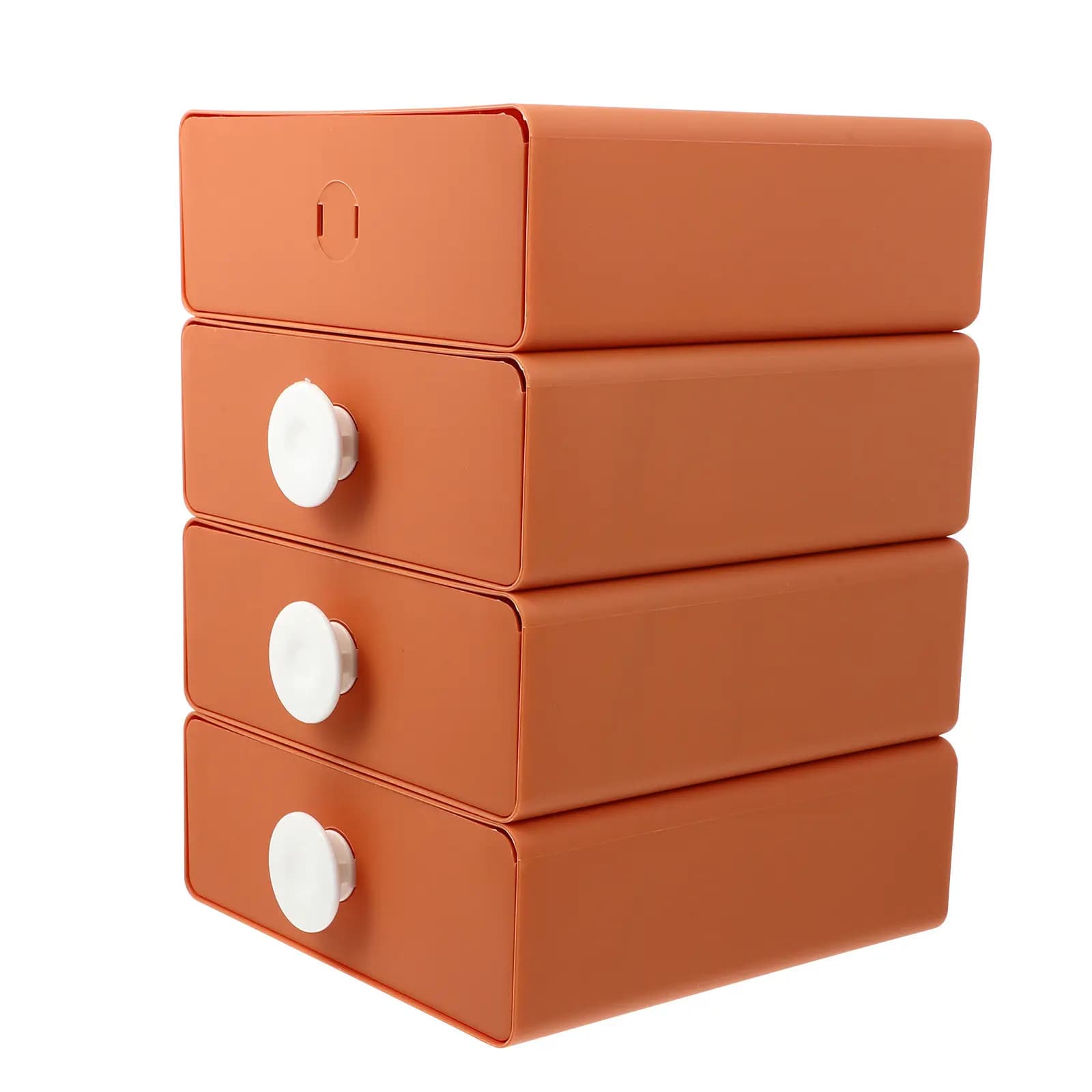 Set di 4 Scatole Portaoggetti da Scrivania Tipo Cassetto in Plastica PP Resistente, Contenitori Multifunzione per Cosmetici, Cancelleria e Oggetti Vari