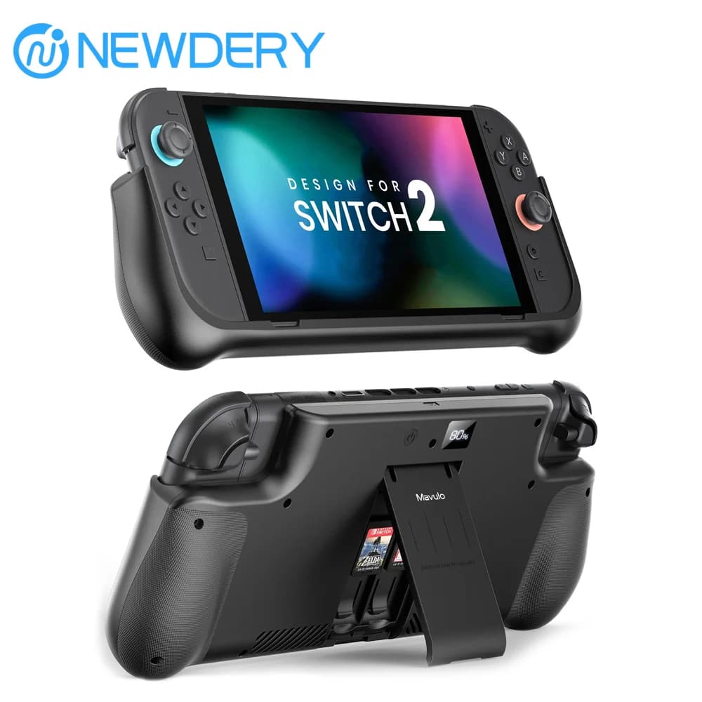 NEWDERY Batteria per Nintendo Switch 2 Stazione batteria esterna 10000mAh Custodia per caricabatterie portatile di backup Cavalletto regolabile