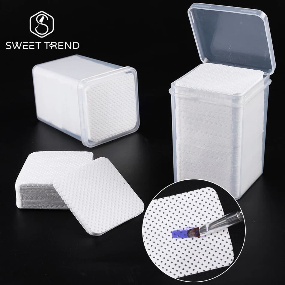 1 box Lint Free Nail Polish Remover Cotton Wipes UV Gel Tips Remover Cleaner Paper Pad Nails Polish Art Cleaning Manicure Tools