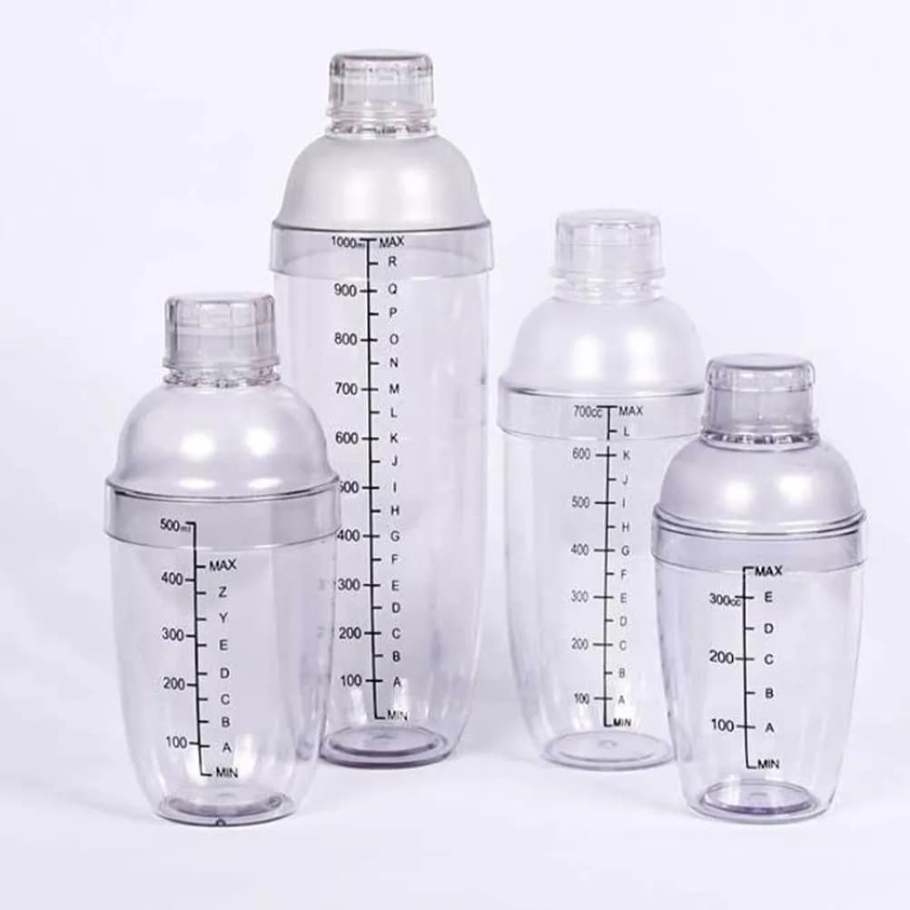 Shaker per Cocktail da 350Ml, Miscelatore Trasparente, Shaker da Bar Antigoccia in Resina PC con Scala Graduata per Latte
