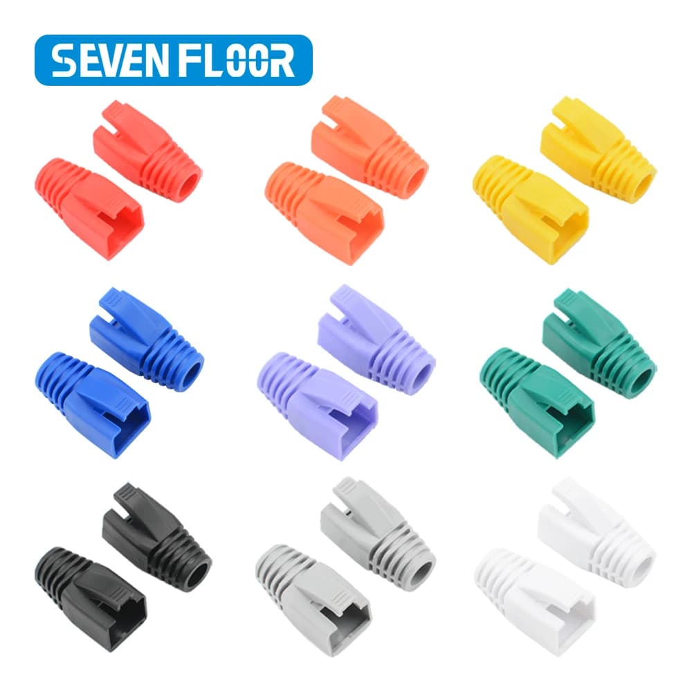 50 pz OD7.0 Cavo Connettore Spina Copertura CAT6 CAT7 RJ45 Cavo di Rete Ethernet 10 Colori Stivali antistrappo