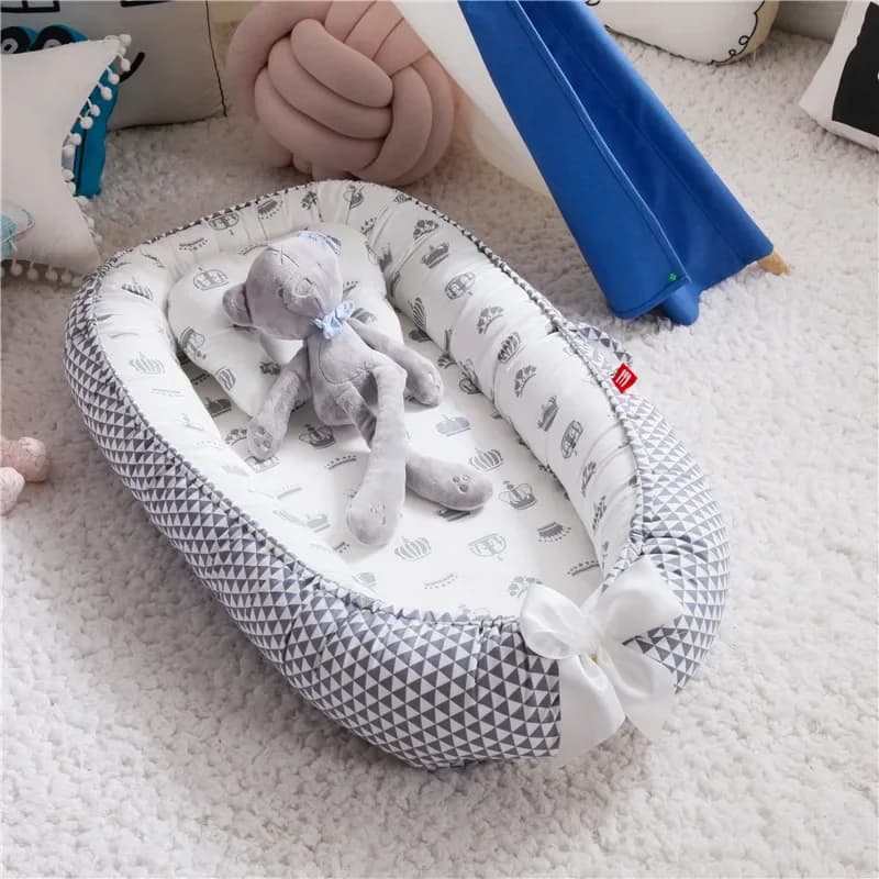 85*50 cm Lettino nido per bambini con cuscino Culla portatile Lettino da viaggio per neonato Culla in cotone per neonato Paraurti per culla
