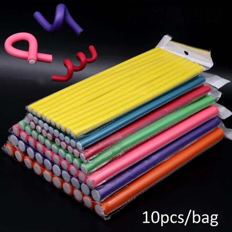 10 pcs Flexible Curling Hair Rod Bigodini Makers Foam Soft Bendy Twist Riccioli Tools For Styling Roller For Hair Without Heat Rollers