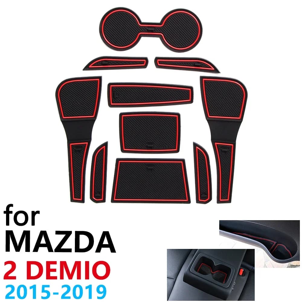 Tappetino antiscivolo in gomma per cuscino per porta tappetino per Mazda 2 Demio DJ Mazda2 2015 ~ 2019 2017 accessori tappetino per adesivi per auto per telefono