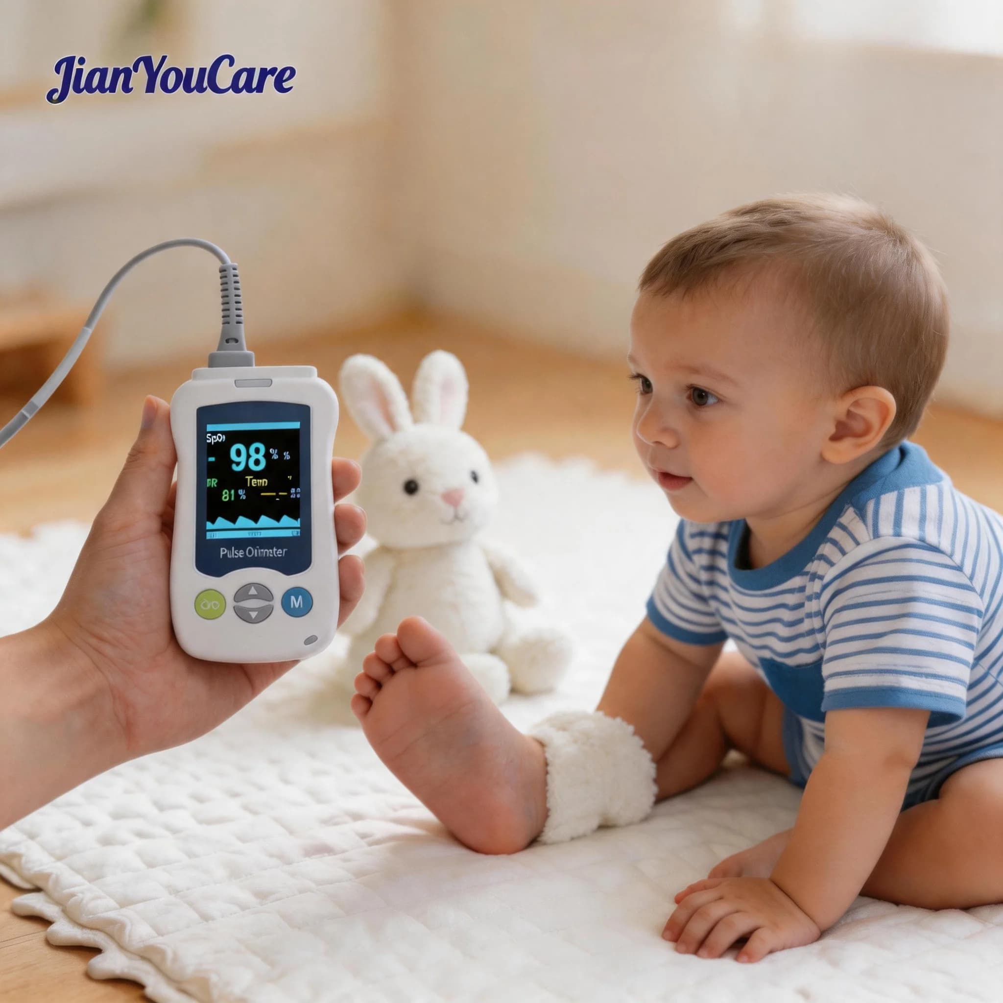 JianYouCare Medical handheld Pulse Oximeter Newborn baby Child Adult Neonatal Oximetro De Pulso Fingertip alarm reminder clinic