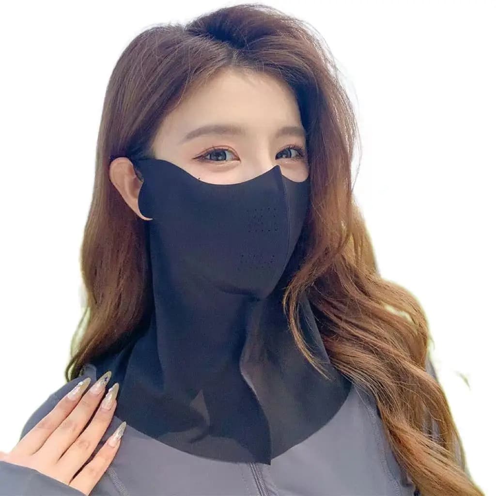 Maschera Solare Estiva Integrale con Acido Ialuronico per Uomo e Donna, Protezione UV UPF 500+, Traspirante in Seta Ghiacciata per Sport all'Aperto
