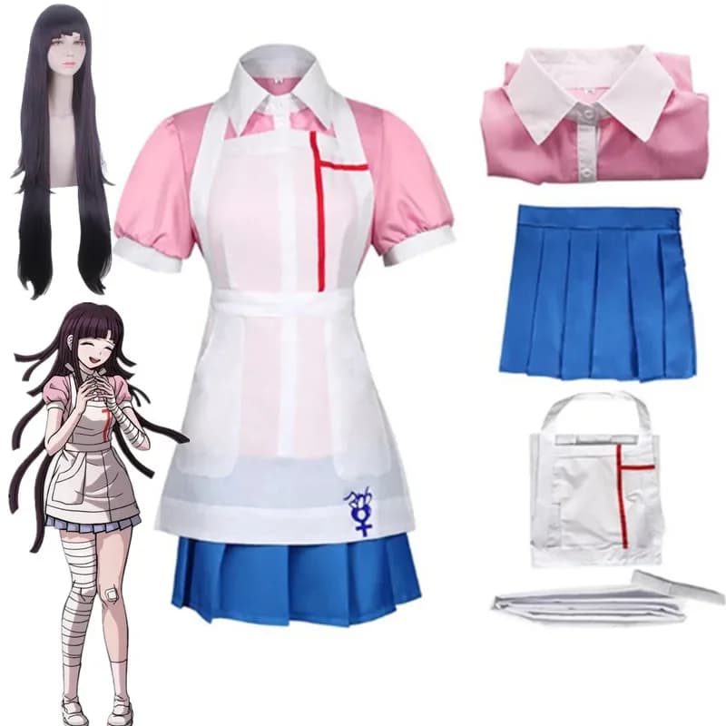 Anime Danganronpa Costume Cosplay Mikan Tsumiki vestito da donna uniforme da cameriera Set completo vestiti di carnevale di Halloween