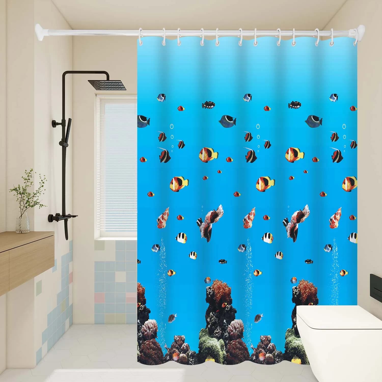 1pc Ocean Sea Life Tenda da doccia Impermeabile PEVA Beach Accessori per il bagno Design personalizzato