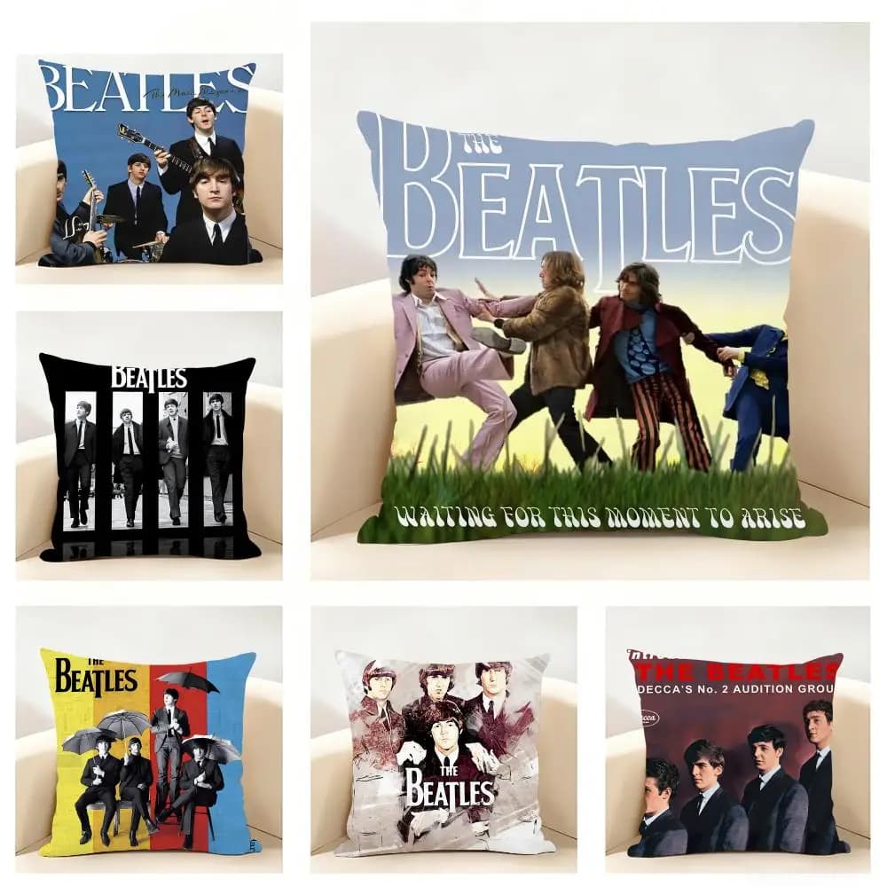 The Band T-The B-Beatles Federa per cuscino in lino morbida per divano letto, decorazione per la casa