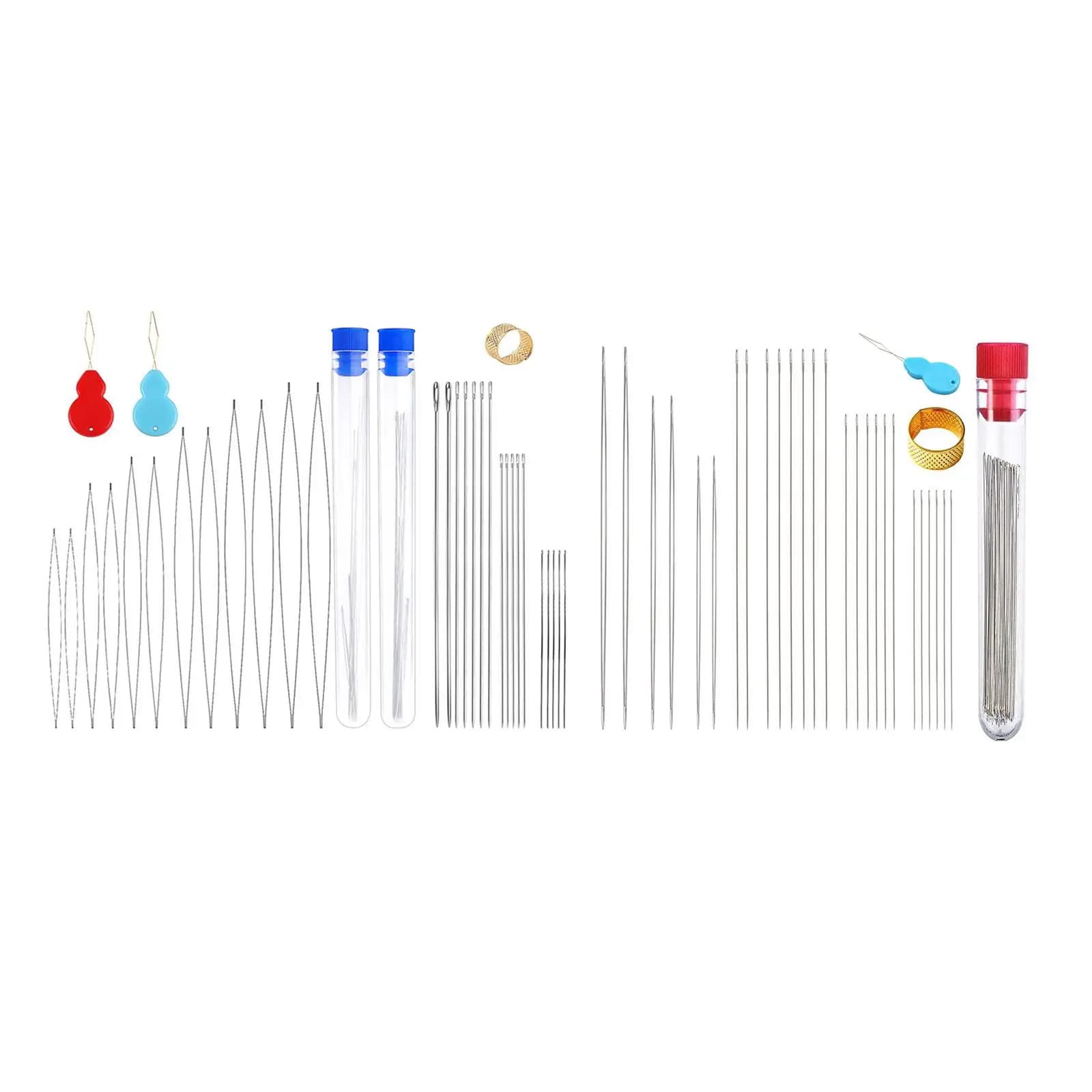 Aghi da ricamo per perline aghi per filo per perline lunghi dritti per bracciali creazione di gioielli aghi da cucito Kit di strumenti accessorio