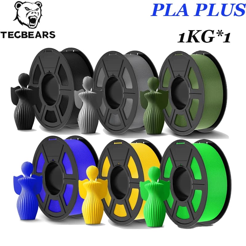 TECBEARS 1 roll pla plus 3D filament printer 1.75 mm ±0.02 mm Filament FDM ecological, smooth and bubble-free Gift DIY