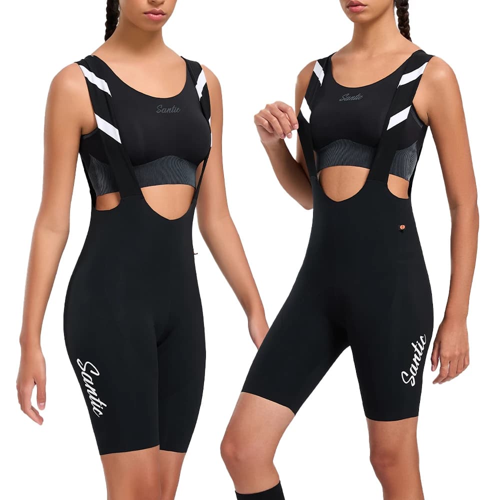 Santic Cyling Shorts with Ribbons for Women Italian Bike Shorts with double breathable arrow cushion for long distance cycling TL25C05205H