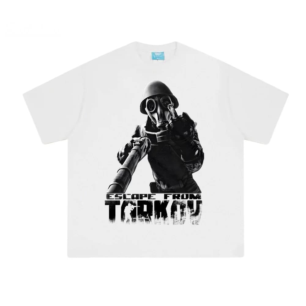 Comfortable 100% cotton escape from Tarkov GAME Tee Shooting Game Print T Shirt High quality clothing O-Colle Top Christmas
