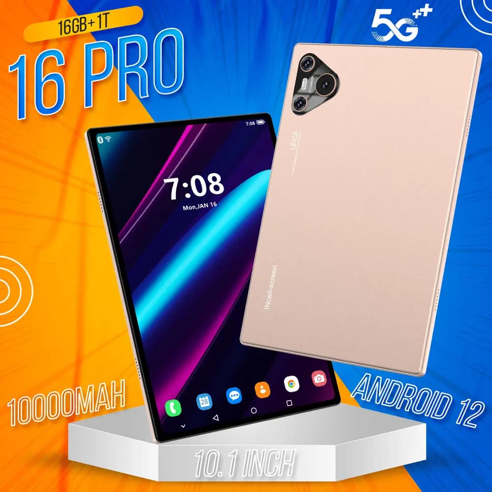New 16 Pro Tablet 10inch Android 4K Dual SIM Snapdragon 870 Tablet PC GPS 10000mAh Global Version Tablets For Children Kids Tab