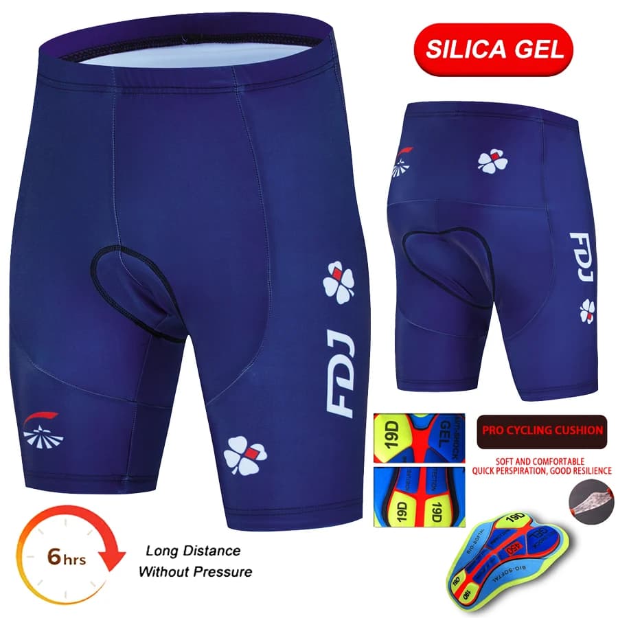 2026 FDJ Pantaloncini da ciclismo estivi antiurto 19D Gel Pad Pantaloni corti da ciclismo Pantaloncini da mountain bike Abbigliamento da ciclismo Abbigliamento da bicicletta