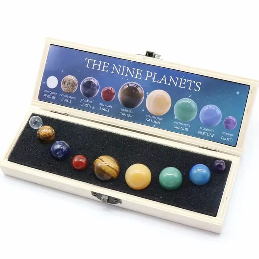 9 Pianeti Sistema Solare Sfera di Cristallo Kit Sfera Pietre Preziose Sfera Galassia Universo Modello Celeste Regalo Creativo Casa Jewerly Fai da Te
