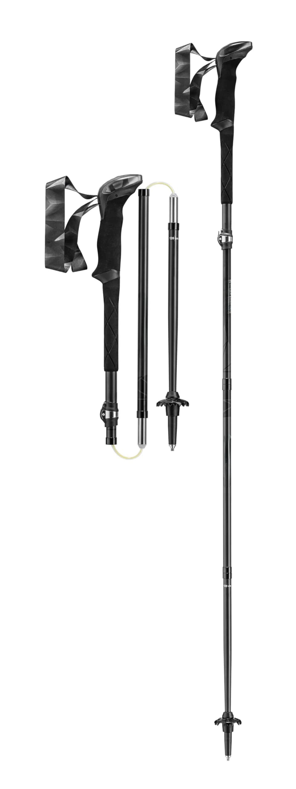 Carbon Fiber Adjustable Trekking Stick with EVA Foam Handle, 3 Section Light Trekking Stick