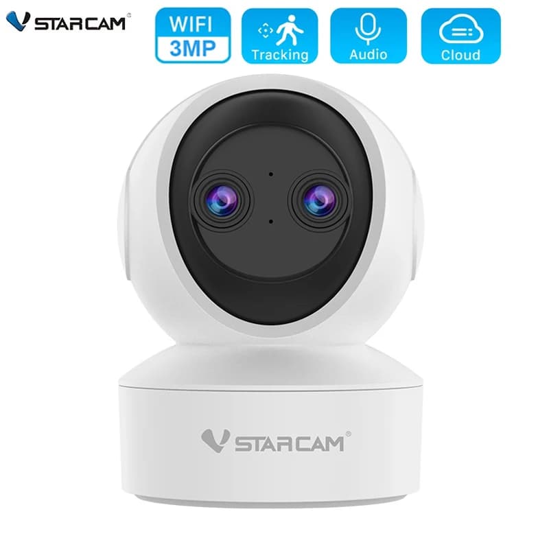 Vstarcam 3MP telecamera a doppio obiettivo telecamera Wifi per interni sorveglianza Video di sicurezza Baby Monitor wireless monitoraggio automatico Audio bidirezionale