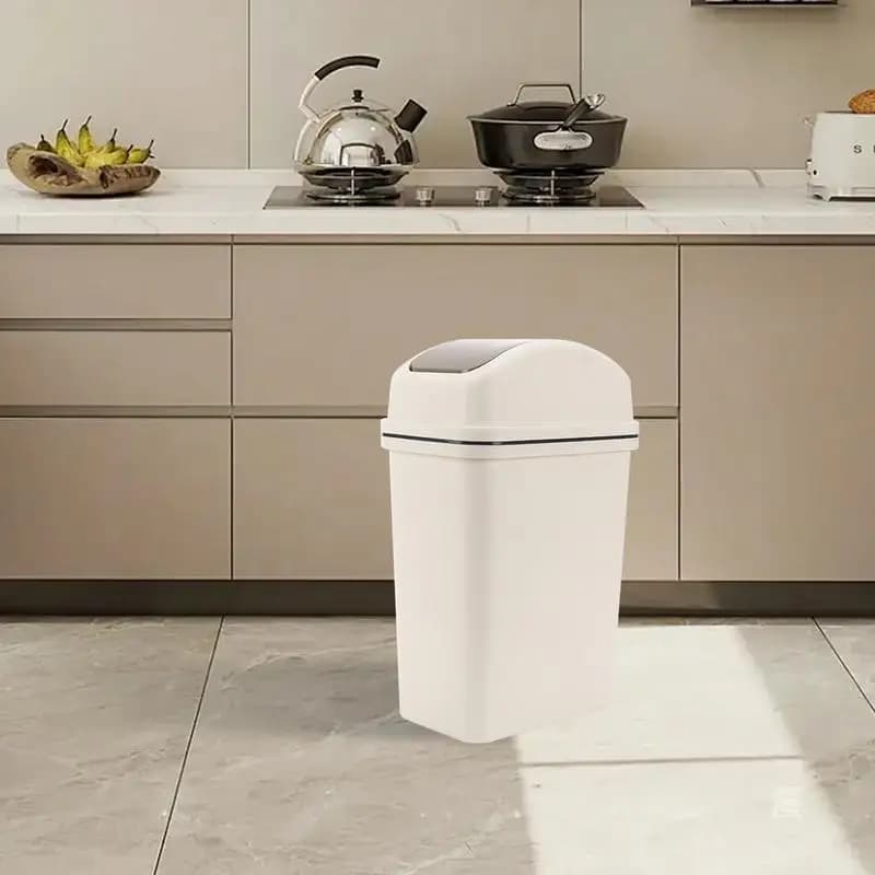 Pattumiera da cucina alta Pattumiera da 10 litri con coperchio a battente Cestino per rifiuti da cucina addensato Pattumiera per bagno a prova di perdite Pattumiera per camera da letto