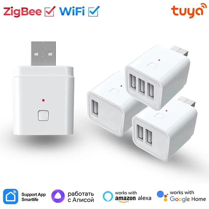 Tuya Smart WiFi Zigbee 1 2 3 Gangs Mini USB Charging Plug Power Adapter Smart Life APP Temporization Vocal Control Through For Alexa Google