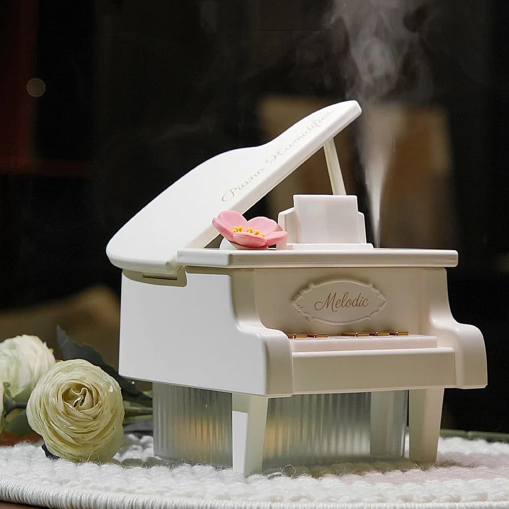 Umidificatore portatile wireless a forma di pianoforte 350ml USB ricaricabile 1200mAh Batteria ad ultrasuoni Nebulizzatore per la casa