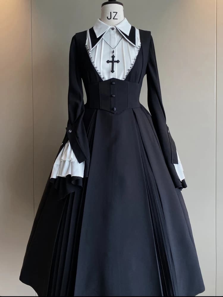 Croce lode-Cla Nun Style Lolita Strap gonna/mantello camicia/camicetta/Bustier JSK/pantaloni gilet di [SUSIN]