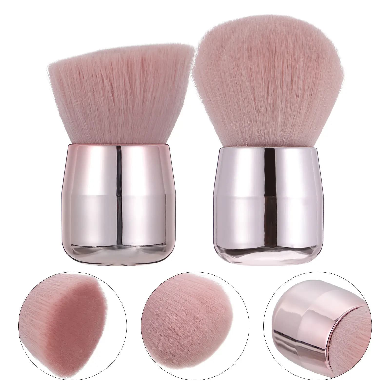 2Pcs Brush Mushroom Shape for Powder Foundation and Blush Portable Travel Size Face Makeup Tool No Shedding Superior