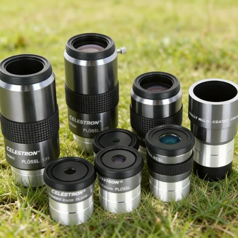 Celestron Omni Fully Multi-Coated Metal Eyepiece Set 4mm 6mm 9mm 12mm 15mm 32mm 40mm with 2x Barlow Lens for Astronomy Telescope