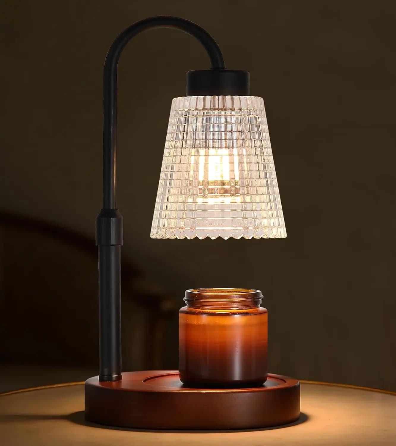 Lampada Scaldacera con Timer e Dimmer, Scaldacera Elettrico con 2 Lampadine, Altezza Regolabile, Regalo per la Casa per Mamma Moglie