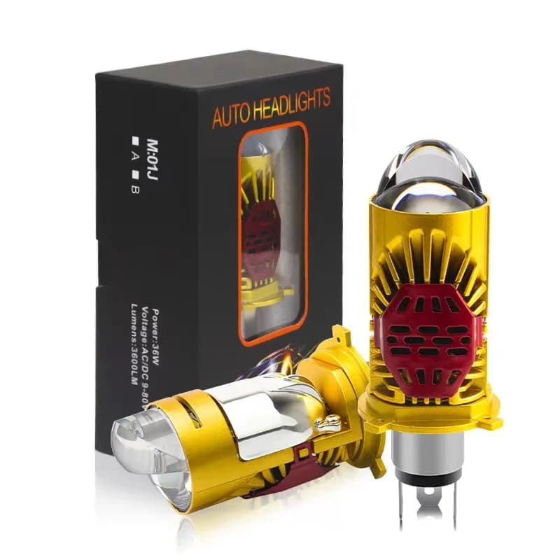 Lampadine LED H4 per Fari Auto, Mini Proiettore Canbus, Luci Fendinebbia per Auto e Moto, H4 9003/HB2 Hi/Lo Beam con Ventola Turbo 12V