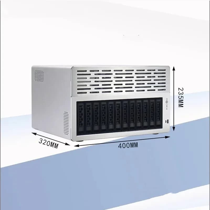 Chassis Hot-Swap per Server Serie NAS a 12 Dischi, Supporta Schede Madri ATX, Archiviazione Dati di Rete, Dispositivi di Controllo Industriale