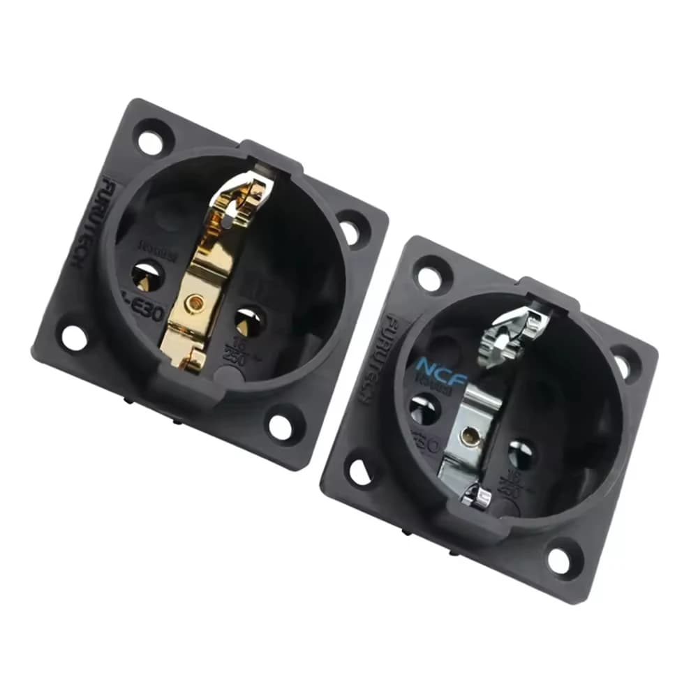 Presa Schuko in rame puro Hi-Fi Furutech placcata oro FI-E30 AC 250V 16A Adattatore di ingresso con spina EU IEC Presa di alimentazione CE