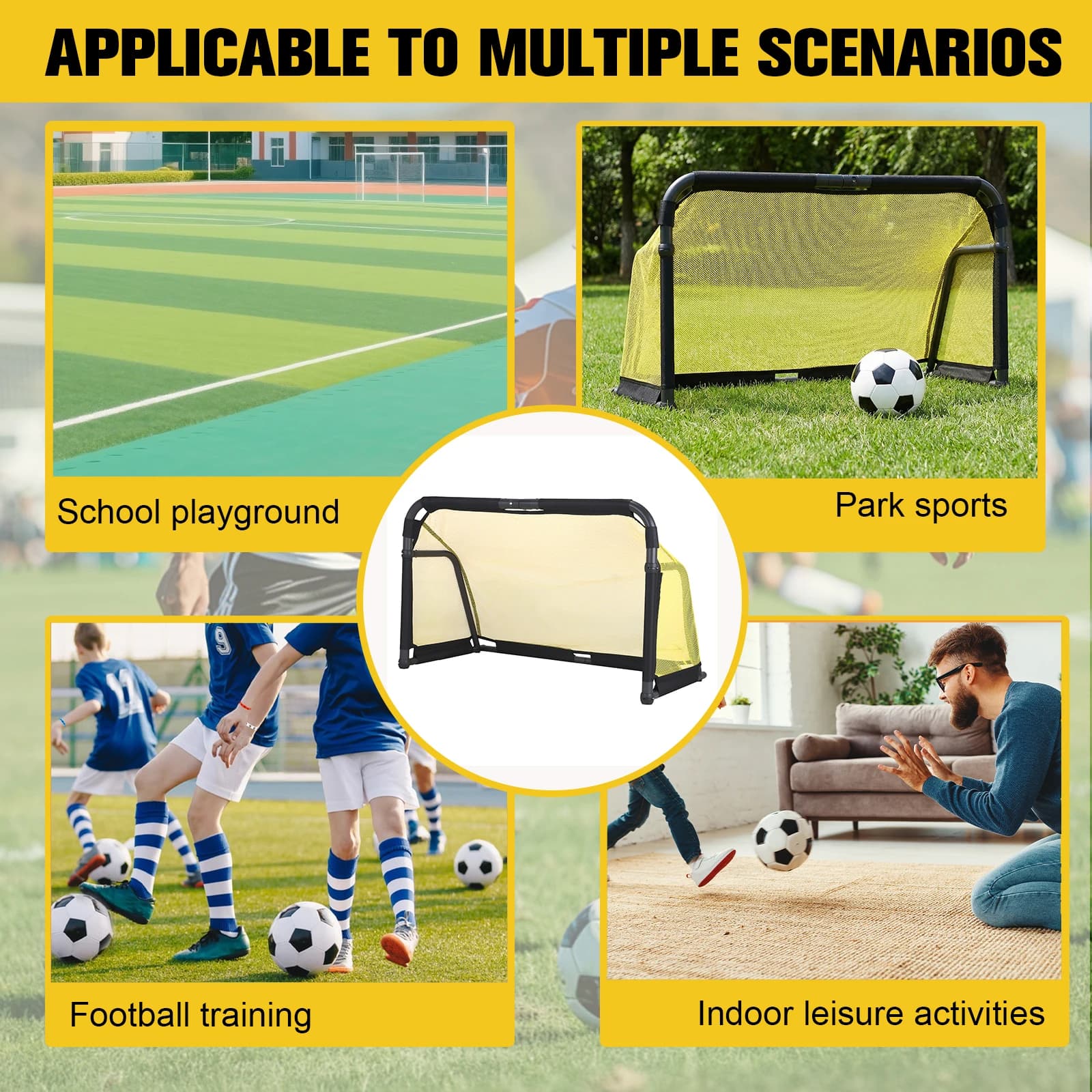 Porte da Calcio Autoportanti Facili da Montare, Rete Rimbalzante Portatile Riutilizzabile per Bambini e Adulti, Intrattenimento Indoor e da Giardino