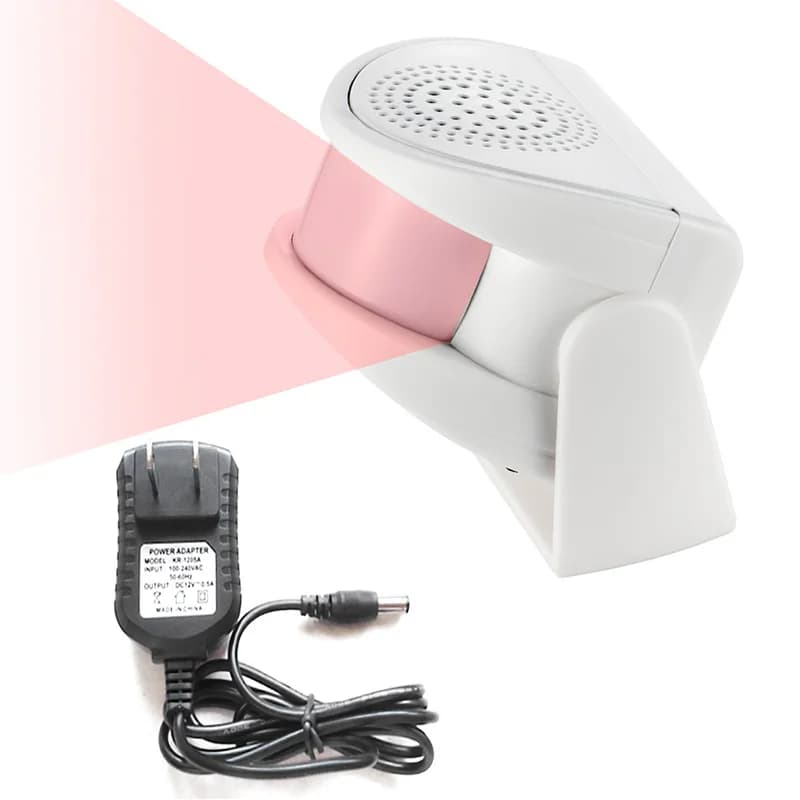 KERUI Allarme sensore di movimento PIR con alimentatore Campanello wireless Campanello di benvenuto 32 brani per allarme antifurto di sicurezza domestica