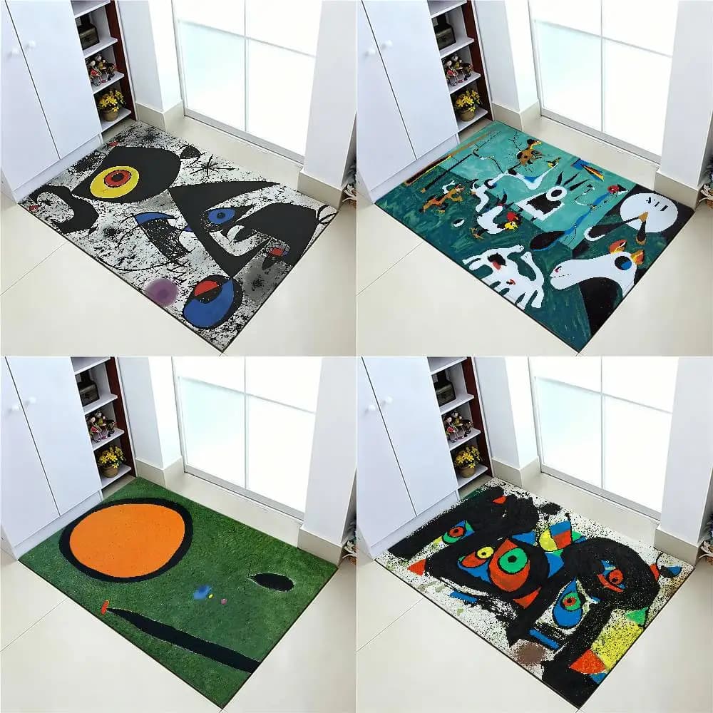 Joan Miro Abstract Carpet Bathroom Anti-slip Mat Door Mat Home Decoration Mat Entrance Door Mat Scratch-resistant Door Mat