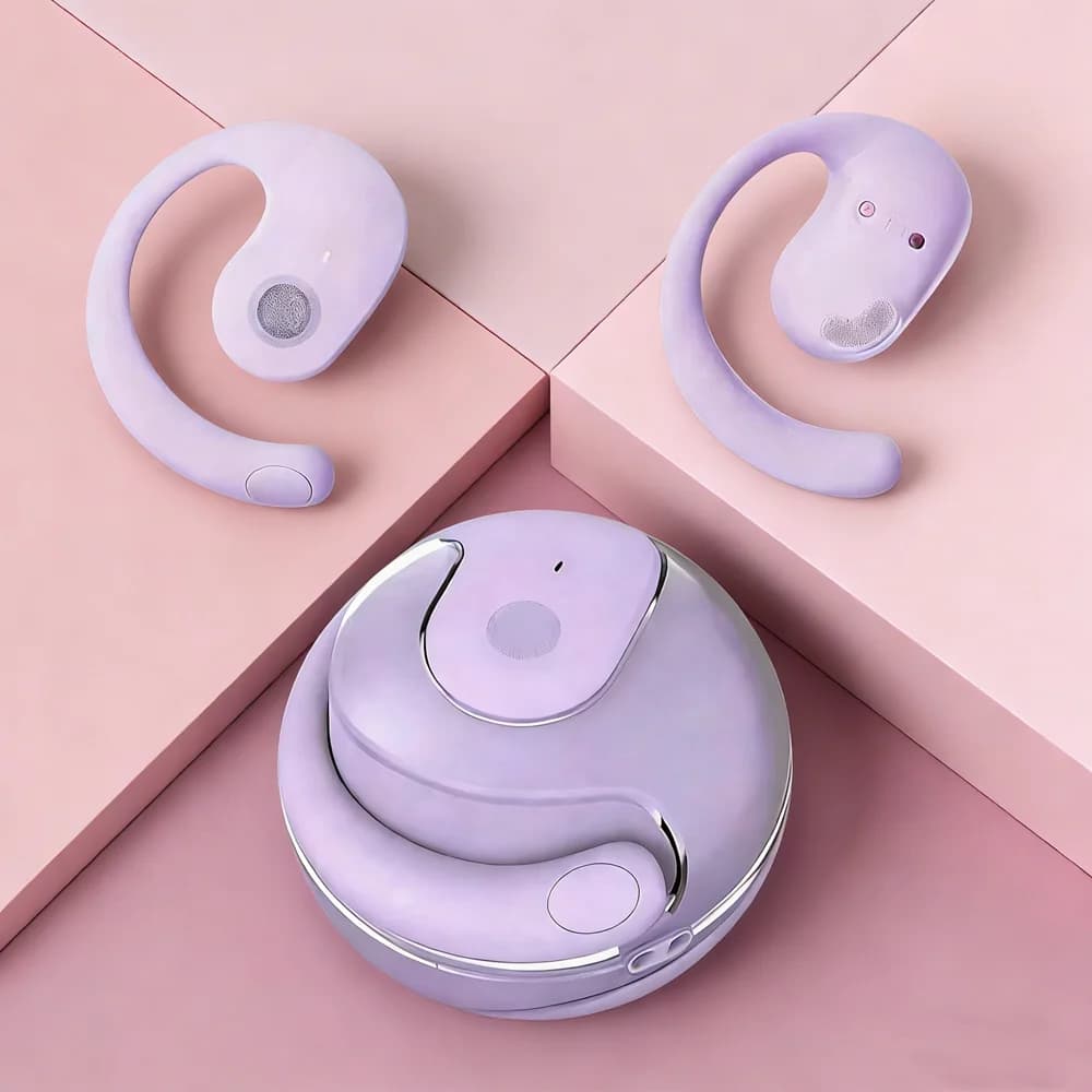 Bluetooth 5.3 wireless earphones with HD voice calls, noise reduction, portable earphones with microphone for all smartphones