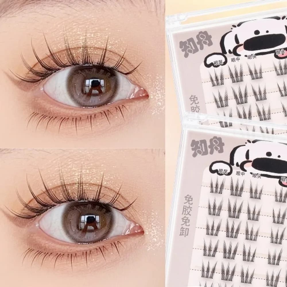 Ciglia Finte Adesive Riutilizzabili Senza Colla, Stile Manga, per Trucco Occhi Donna