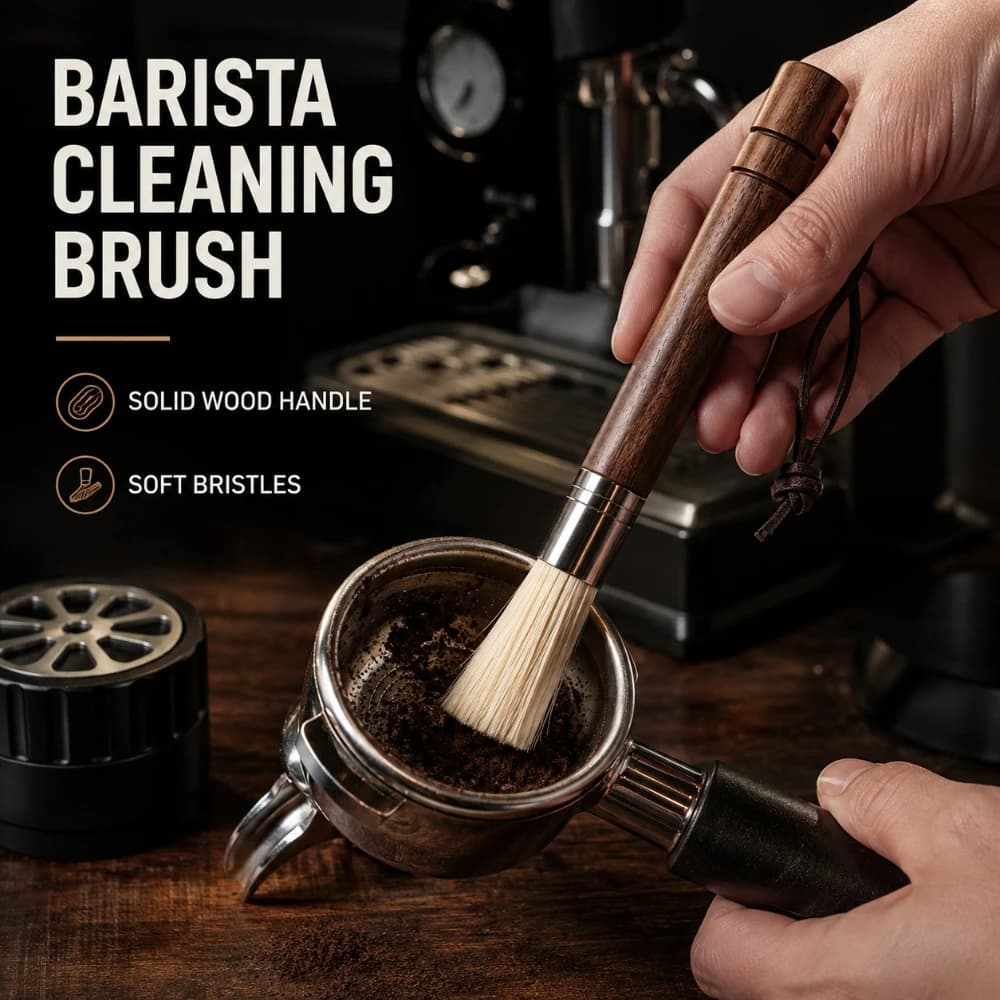1/3Pcs Soft Pig Hair Wooden Cleaning Brush Solid Wood Coffee Grinder Tool For Espresso Machine Kitchen Coffee Accessory Supply