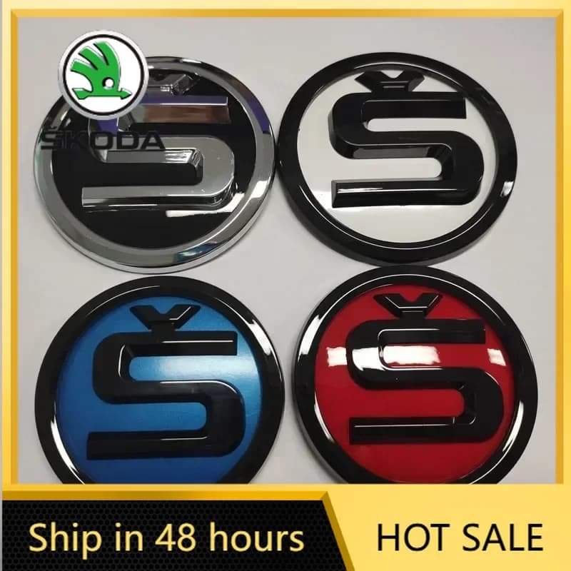 Adesivo Logo Auto Anteriore e Posteriore per Skoda 80MM 90MM 100MM