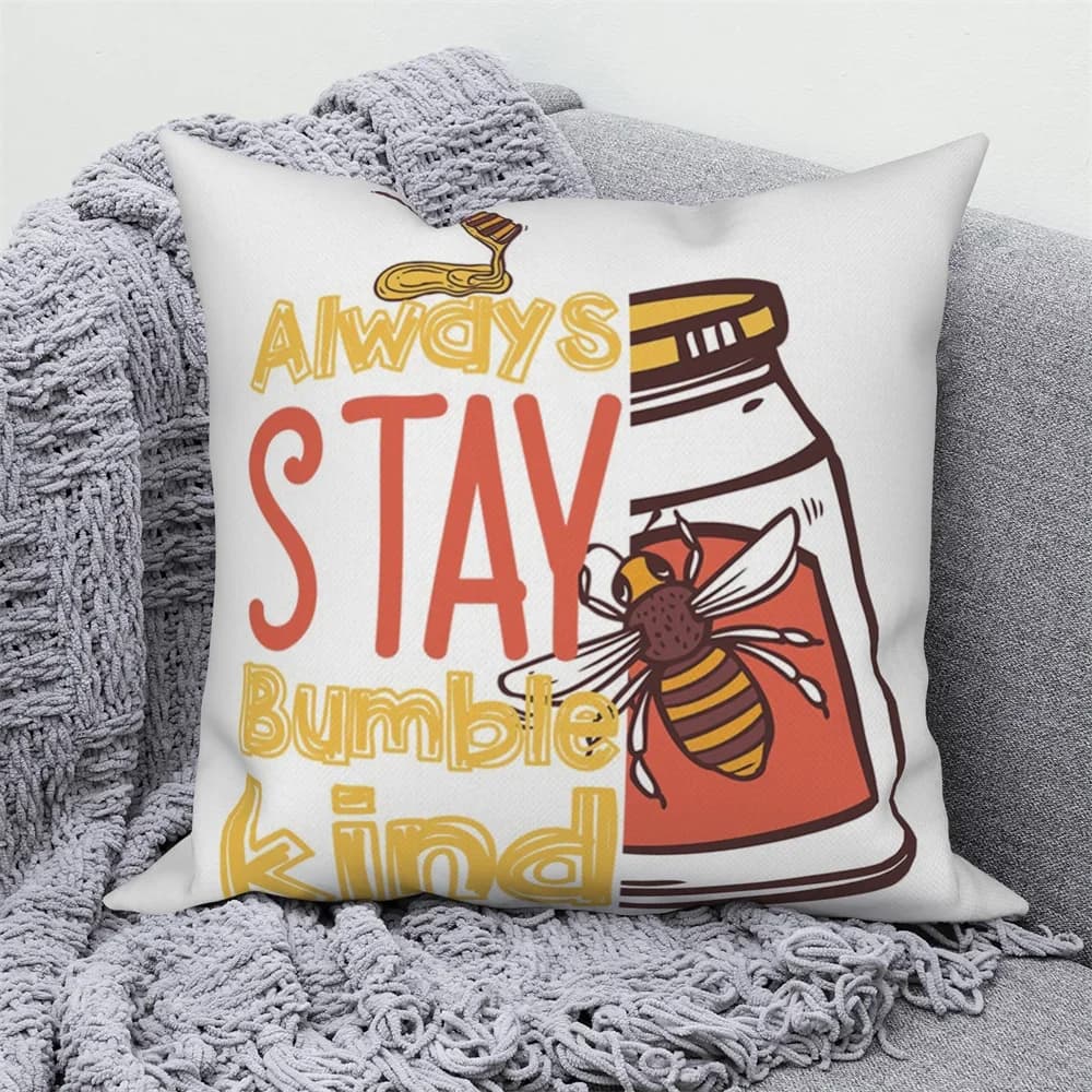 Fodera per cuscino decorativo Home Office Camera da letto Divano Fiore Ape Lettera Cuscino decorativo