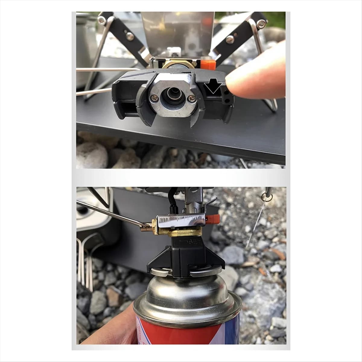 L71ACfornello da campeggio Accessori da picnic per stufa a gas a cassetta ad alta potenza portatile antivento per esterni