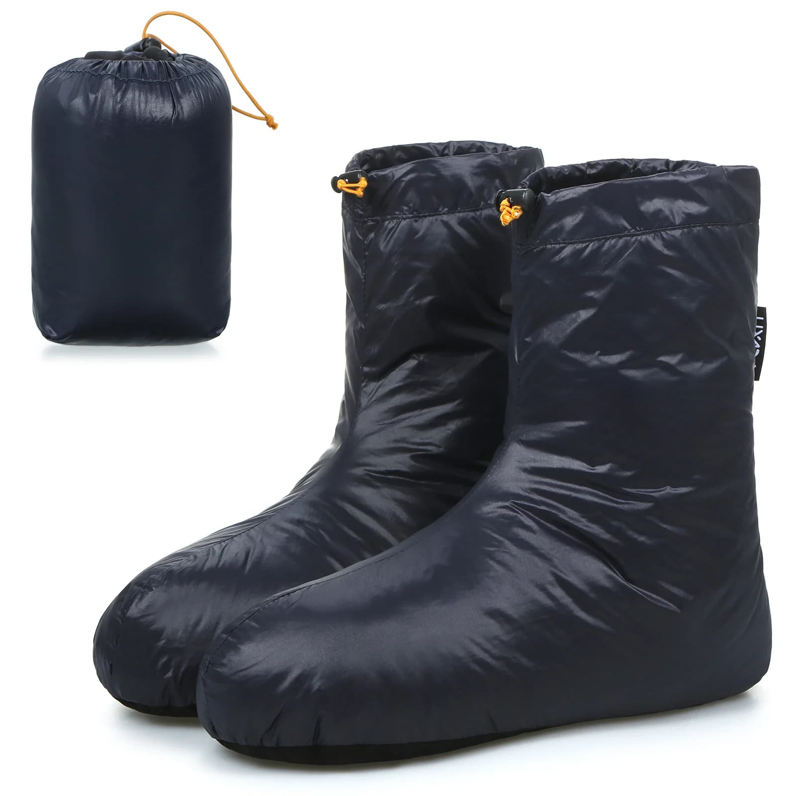 Lixada Winter Down ankle boots warm socks soft windproof slippers with adjustable coulisse with camping case