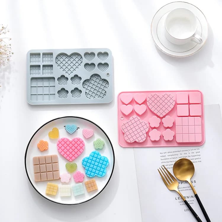 Stampo in silicone per cioccolatini a forma di fiore, decorazione per piatti, stampo per fondente e torte