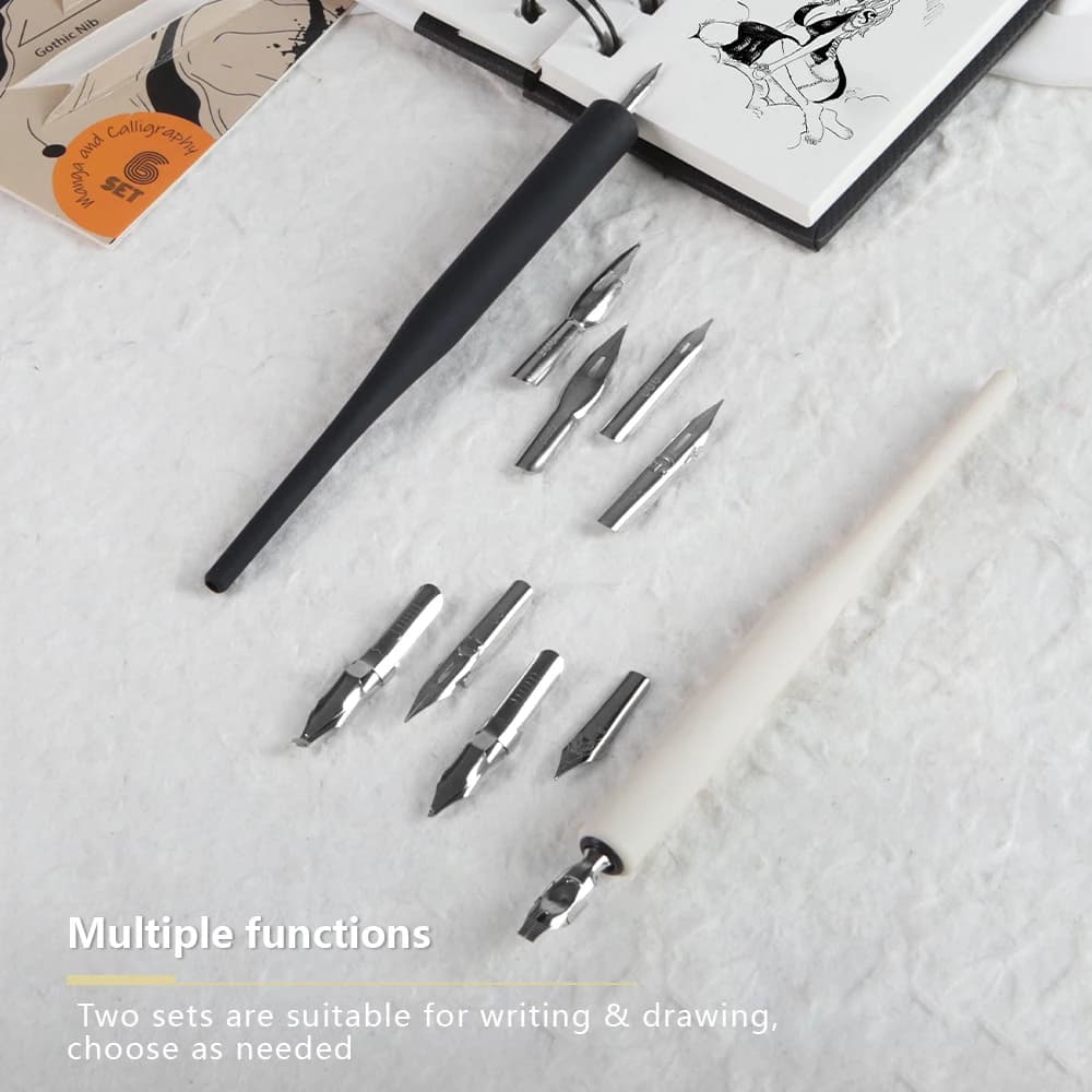 SeamiArt 6pcs Dip Pen Set 5pcs Pen Nib and 1pc Pen Holder for Artist Anime Comic Calligraphy Art Supplies