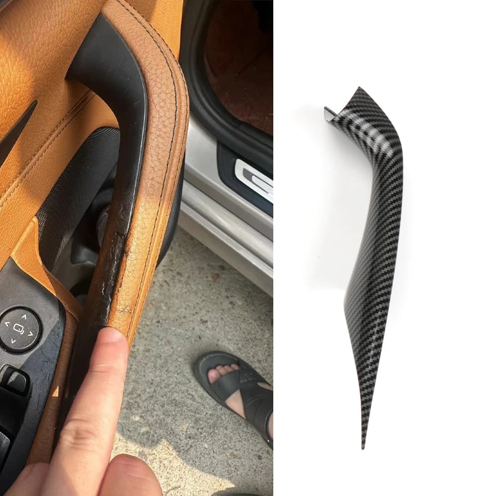 2pc For BMW 5 Series G30 2017 2018 2019 2020 2021 2022 2023 Door Handle Pull ABS Carbon Look Glossy Black Matte Inner Trim Cover