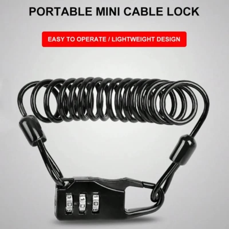 Mini lock for helmet anti-theft bicycle lock for bicycle ultralight lock Password 3 digit lock for helmet motorcycle part