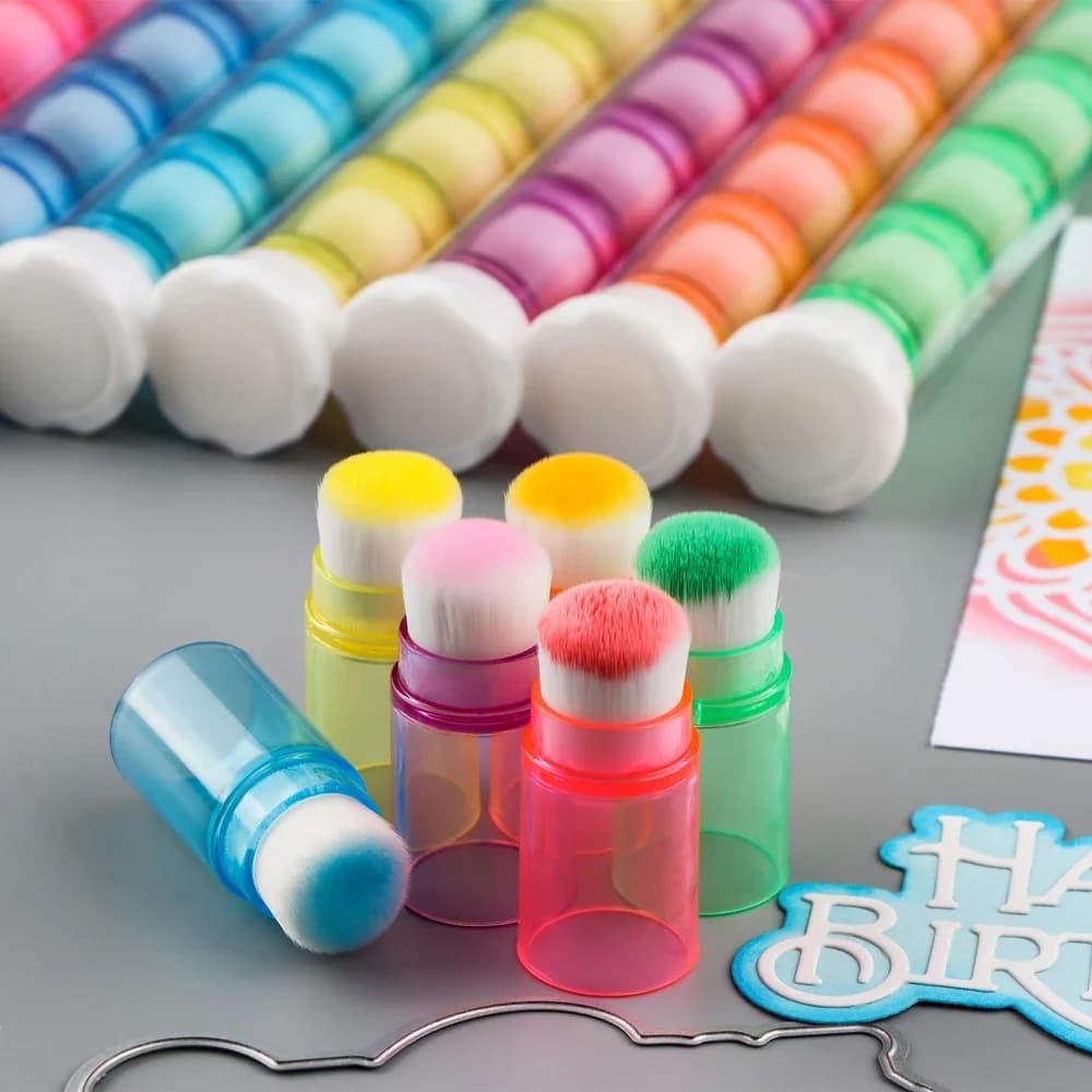8 pcs/set Mini Stackable Brushes Soft Toe Daubers Ink Mixing Tool For Card Creation Painting Design For Easy